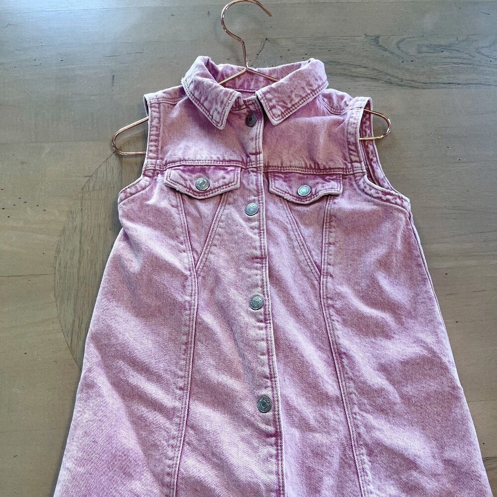 Zara Girls Pink Denim Dress